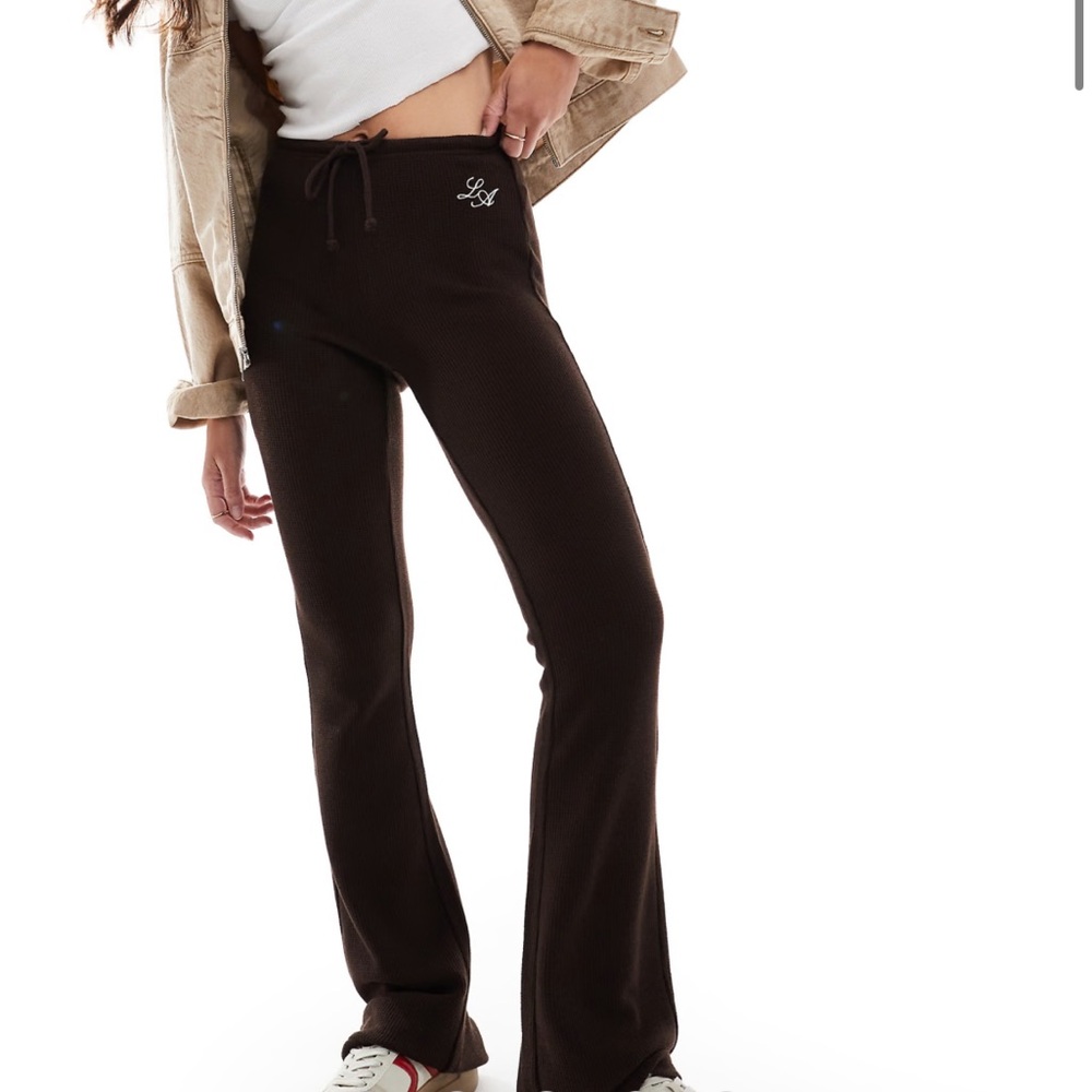 Pacsun Expresso Waffle Knit Flare Pants